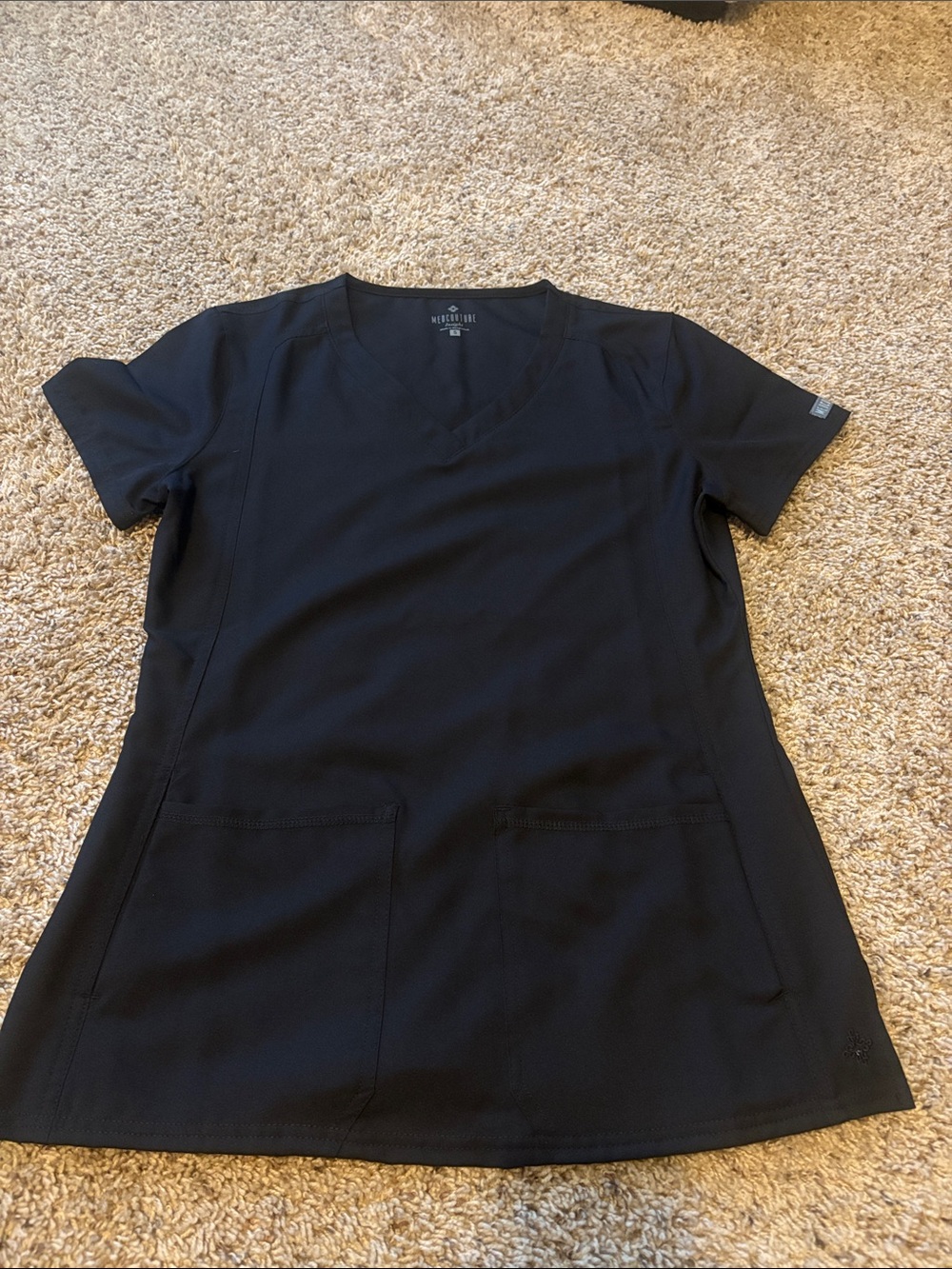 Med Couture Black Short Sleeve Scrub Top